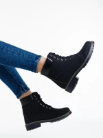 Ghete dama negre din piele ecologica Smilla