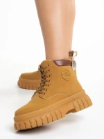 Ghete dama camel din piele ecologica Isley