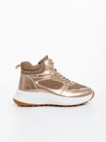 Pantofi sport dama aurii din material textil si material sintetic Varava