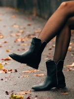 Cizme dama negre din piele ecologica Belinna