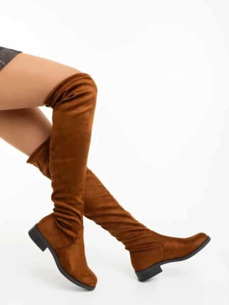 Cizme dama camel  din material textil Verria