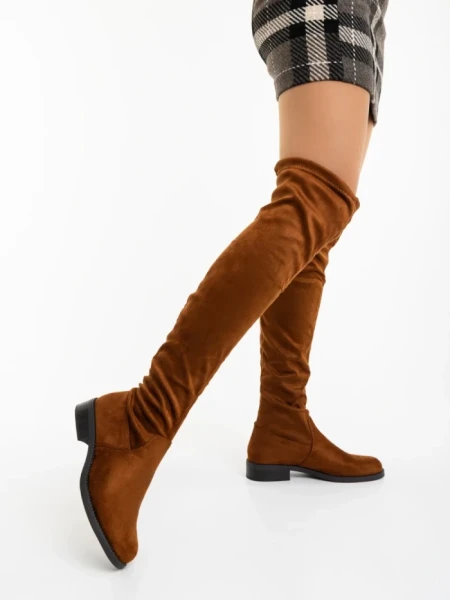 Cizme dama camel  din material textil Verria