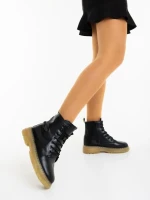 Ghete dama negre din piele ecologica Fincera