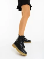 Ghete dama negre din piele ecologica Fincera