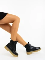 Ghete dama negre din piele ecologica Fincera