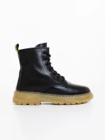 Ghete dama negre din piele ecologica Fincera