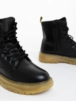 Ghete dama negre din piele ecologica Fincera