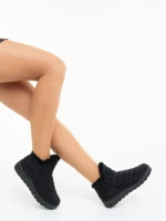 Ghete dama negre din material textil Atala