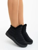 Ghete dama negre din material textil Atala