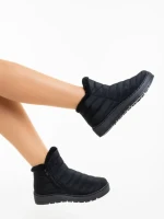 Ghete dama negre din material textil Atala