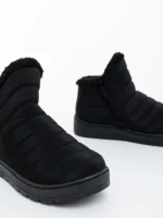 Ghete dama negre din material textil Atala