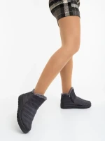 Ghete dama gri  din material textil Atala