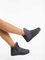 Ghete dama gri  din material textil Atala