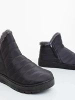 Ghete dama gri  din material textil Atala