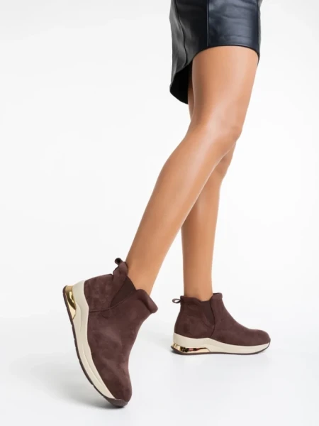 Botine dama maro din material textil Lyuba