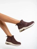 Botine dama maro din material textil Lyuba