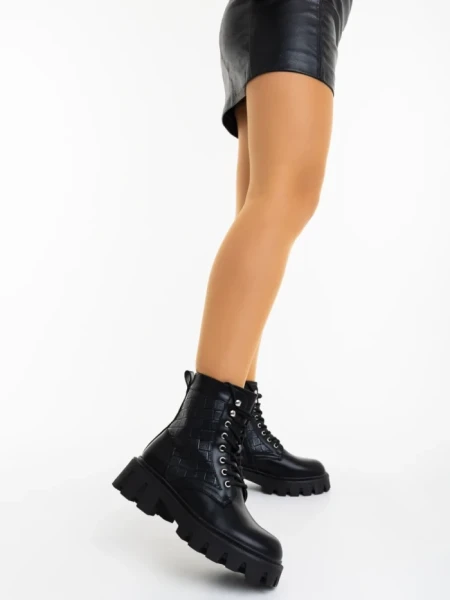 Ghete dama negre din piele ecologica Robyna