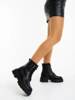 Ghete dama negre din piele ecologica Robyna