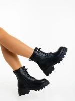 Ghete dama negre din piele ecologica Robyna