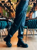 Ghete dama negre din piele ecologica Montara