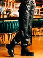 Ghete dama negre din piele ecologica Montara