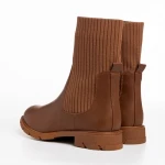 Botine dama maro din piele ecologica si material textil Camryn