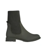 Botine dama verzi din piele ecologica si material textil Camryn