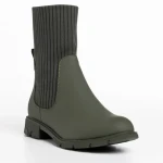 Botine dama verzi din piele ecologica si material textil Camryn