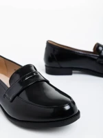 Mocasini dama negri din piele ecologica lacuita Taylar