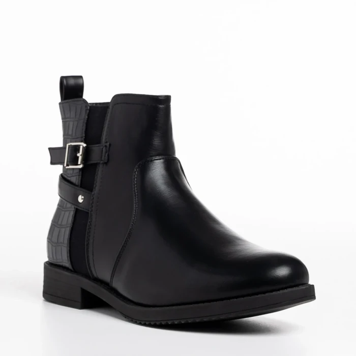 Botine dama negre din piele ecologica Anaya