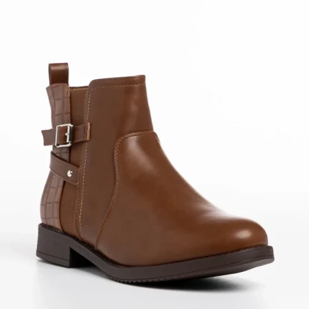 Botine dama maro deschis din piele ecologica Anaya