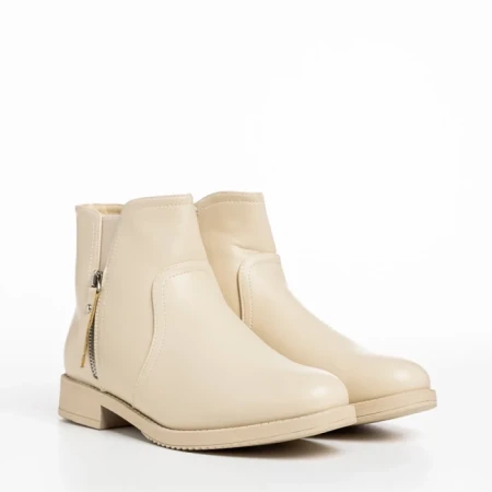 Cizme dama bej din piele ecologica Falecia