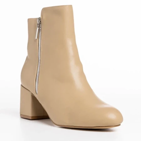 Botine dama bej din piele ecologica Everlee
