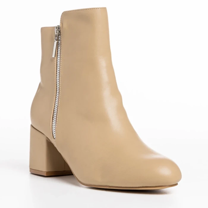 Botine dama bej din piele ecologica Everlee