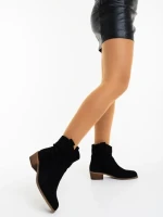 Botine dama negre din material textil Cosara