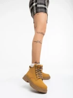 Ghete dama camel din piele ecologica Tolena