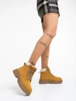 Ghete dama camel din piele ecologica Tolena