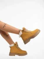 Ghete dama camel din piele ecologica Tolena