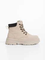 Ghete dama bej din piele ecologica Kaylea