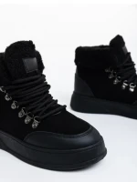 Ghete dama negre din material textil Clarabelle