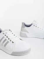 Pantofi sport dama albi din piele ecologica Pricilla