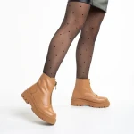 Botine dama camel  din piele ecologica Celestina