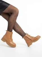 Botine dama bej din piele ecologica Adora