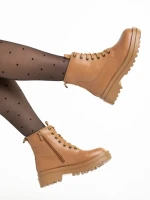 Botine dama bej din piele ecologica Adora