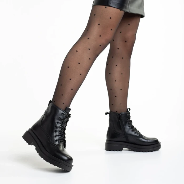 Botine dama negre din piele ecologica Adora