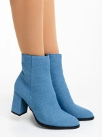 Botine dama albastre din material textil Eleonora