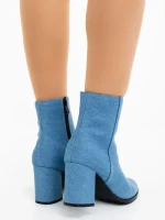 Botine dama albastre din material textil Eleonora