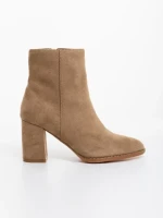 Botine dama bej din material textil Eleonora