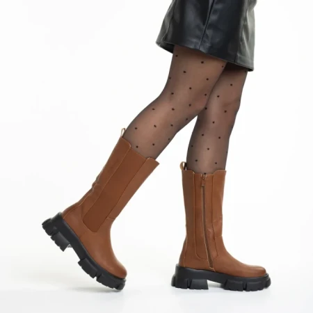 Cizme dama maro din piele ecologica Rosalinda