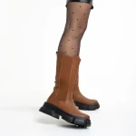 Cizme dama maro din piele ecologica Rosalinda
